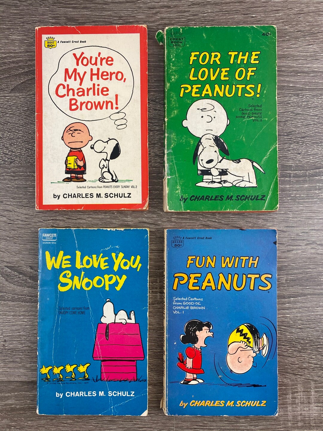Vintage 60s Peanuts Paperbacks Set of 4 Charles M Schulz Snoopy Charlie