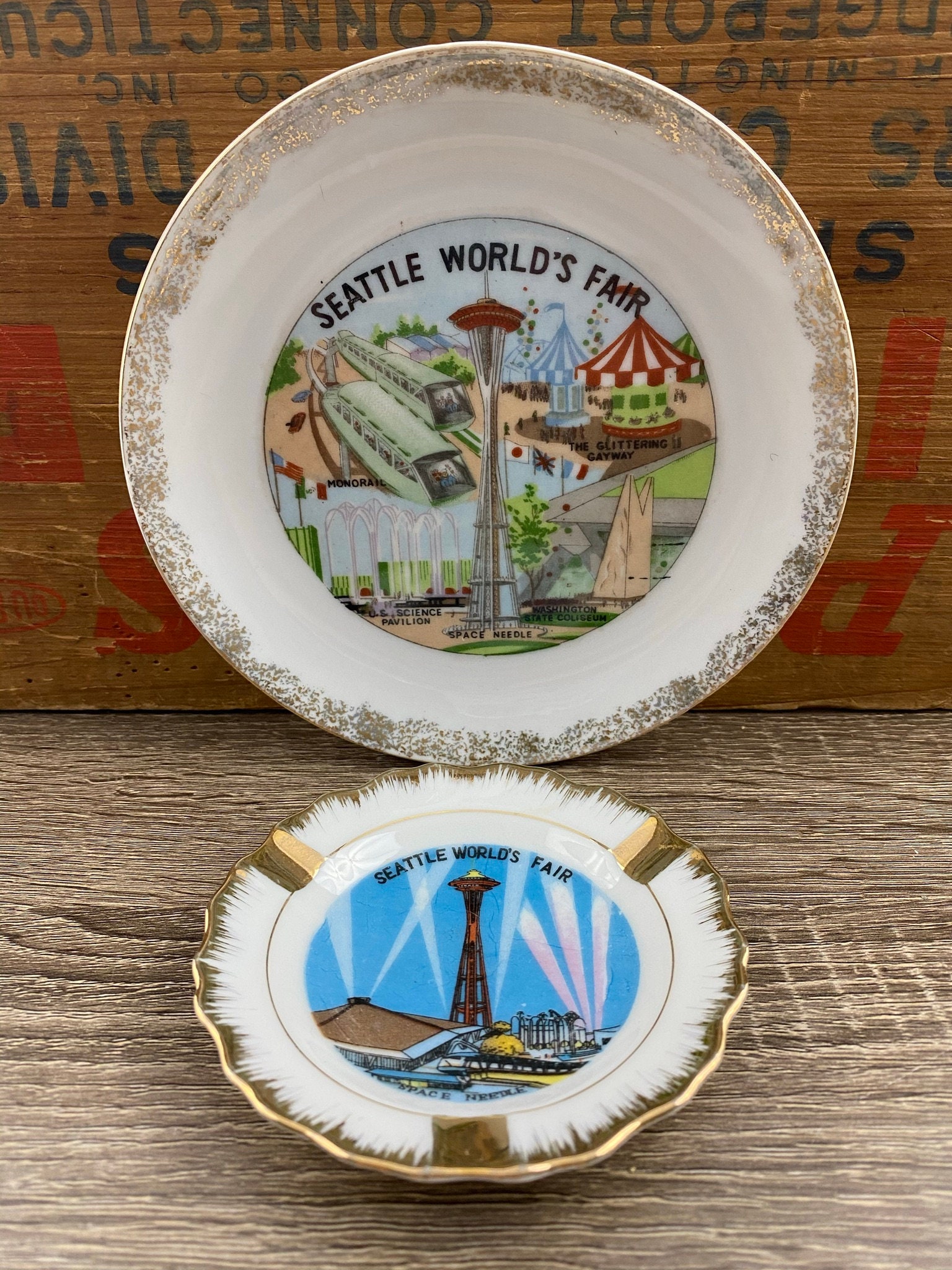 Vintage 1962 Seattle World's Fair Plate and Ashtray Souvenir - Etsy