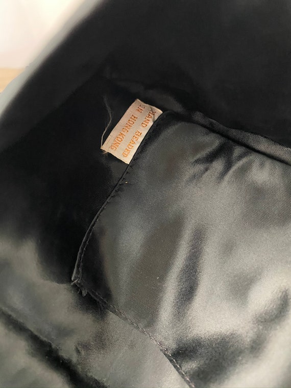 Vintage Black Silk Beaded Evening Clutch Bag Hand… - image 4