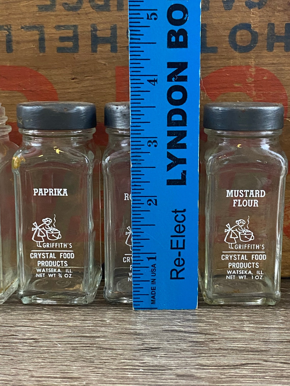 Vintage Glass Spice Jars Griffith's Crystal Food Products Etsy