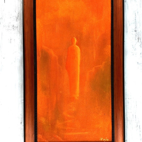 Vintage Painting by Raju Ascension Theme Spiritual Art