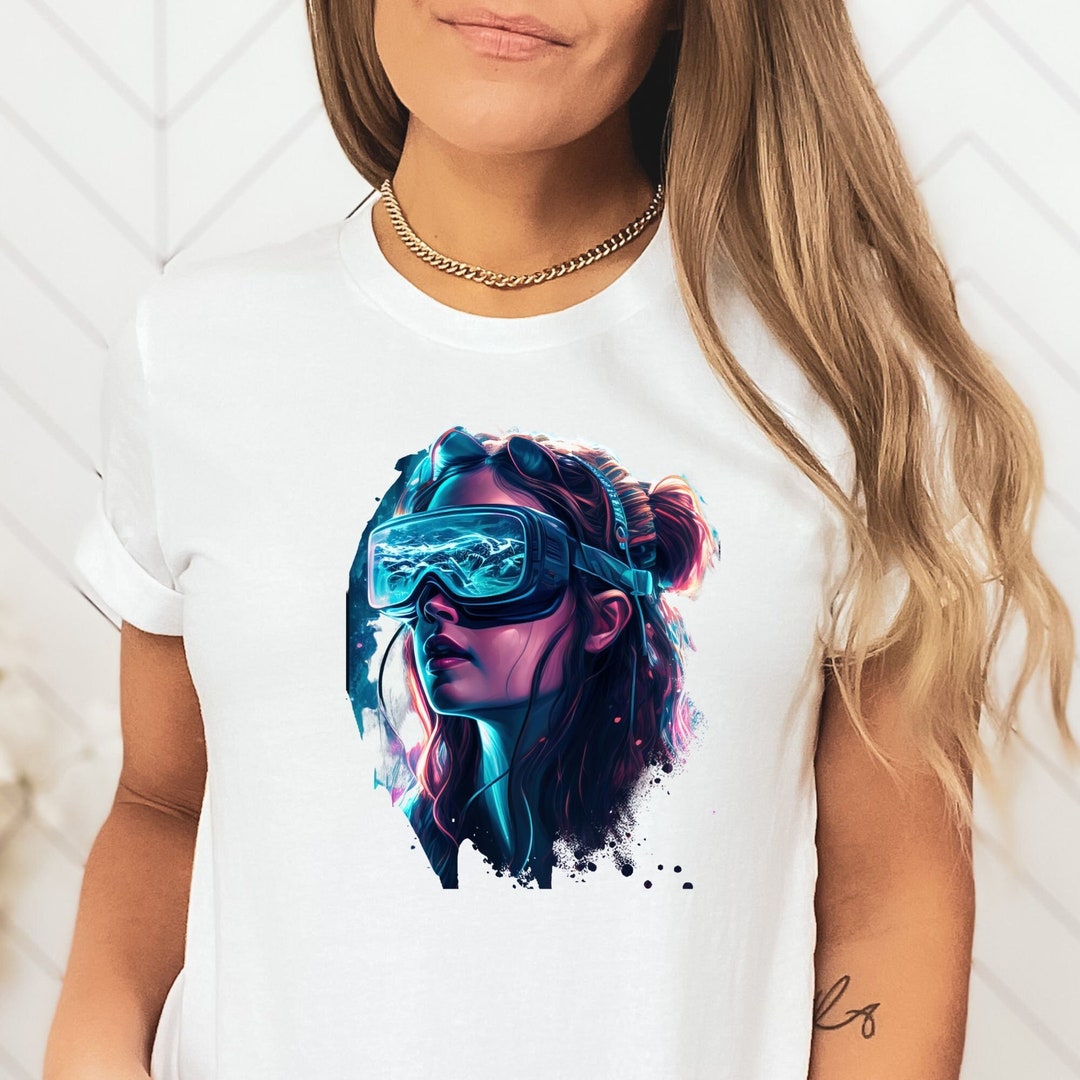 VR Girl Tshirt, Virtual Reality Shirt, Metaverse Shirt, Unisex Shirt