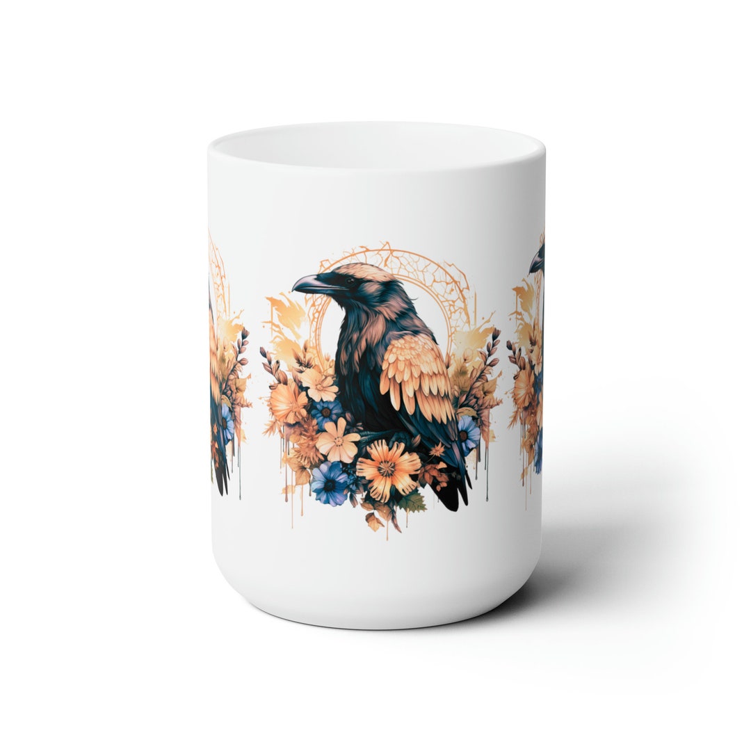 Raven Coffee Mug Crow Gothic Aesthetic Gift Idea Tea Cup Etsy