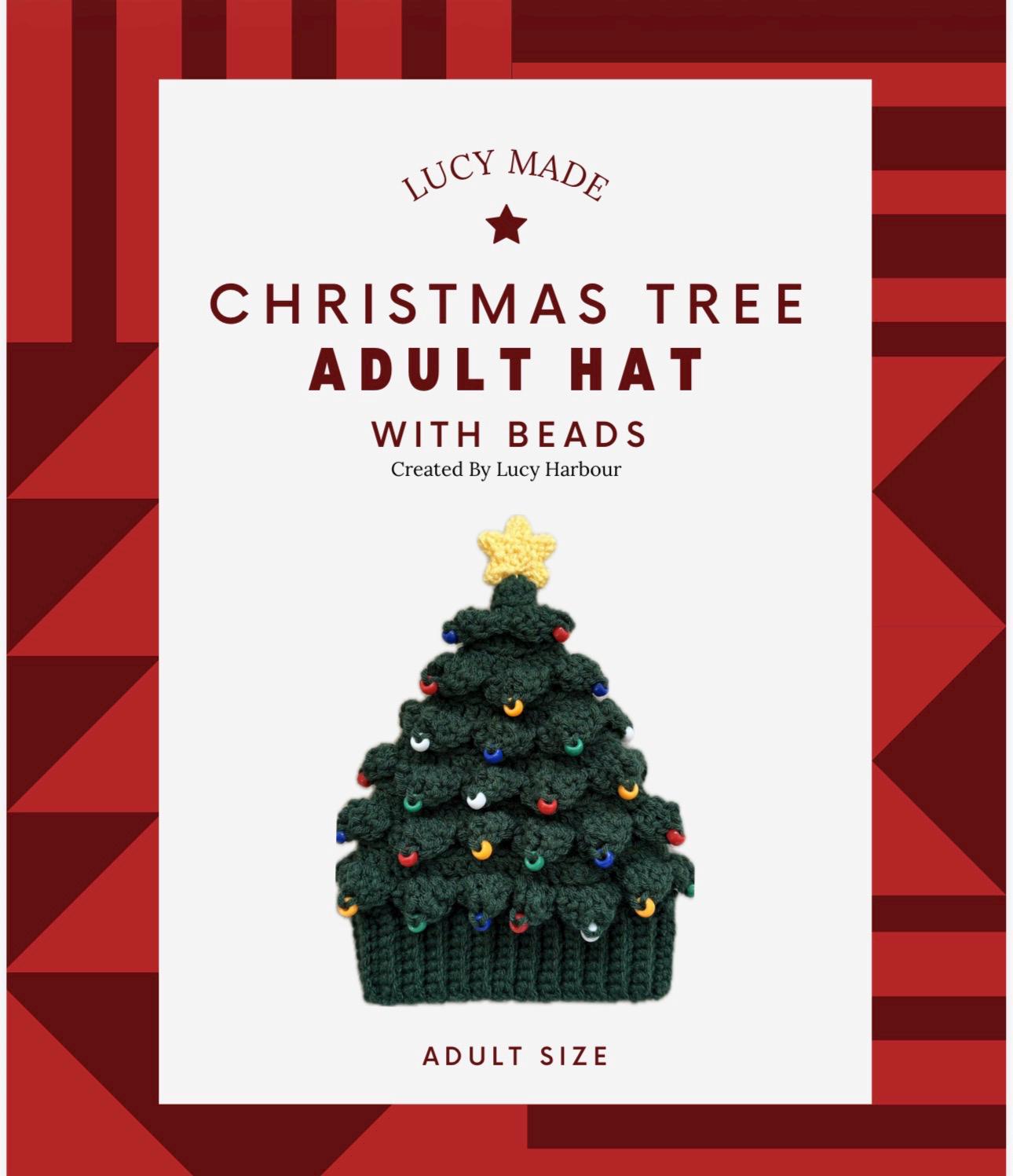 30 Christmas Tree Hat Crochet Patterns for Festive Holiday Makes 11 Adult Christmas Tree Hat with Beads