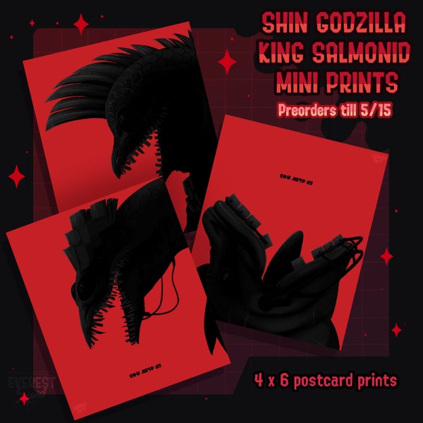 Splatoon 3 Shin Godzilla King Salmonid Prints | 4x6" Postcard Print PREORDER