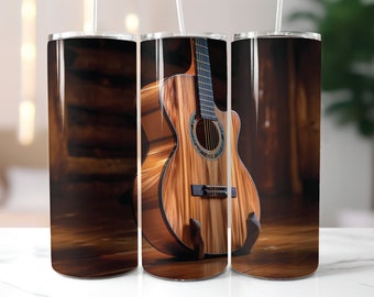 Guitar Stainless Steel Tumbler 20oz., Music Tumbler, Guitar Tumbler