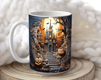 3D - Halloween Haunted House 15oz. Mug