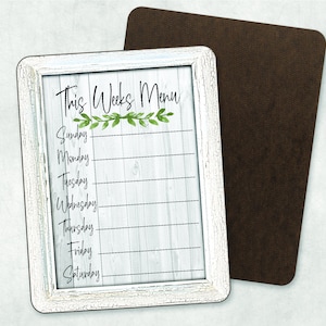 Weekly Menu Rustic Dry Erase Board