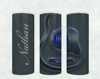 Acoustic Guitar Personalized Stainless Steel Tumbler 20oz.