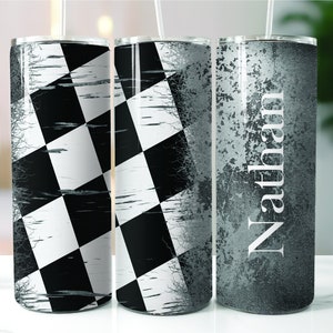 Checkered Flag / Racing Personalized Stainless Steel Tumbler 20oz.