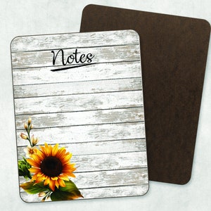 Sunflower Rustic Notepad Dry Erase Board