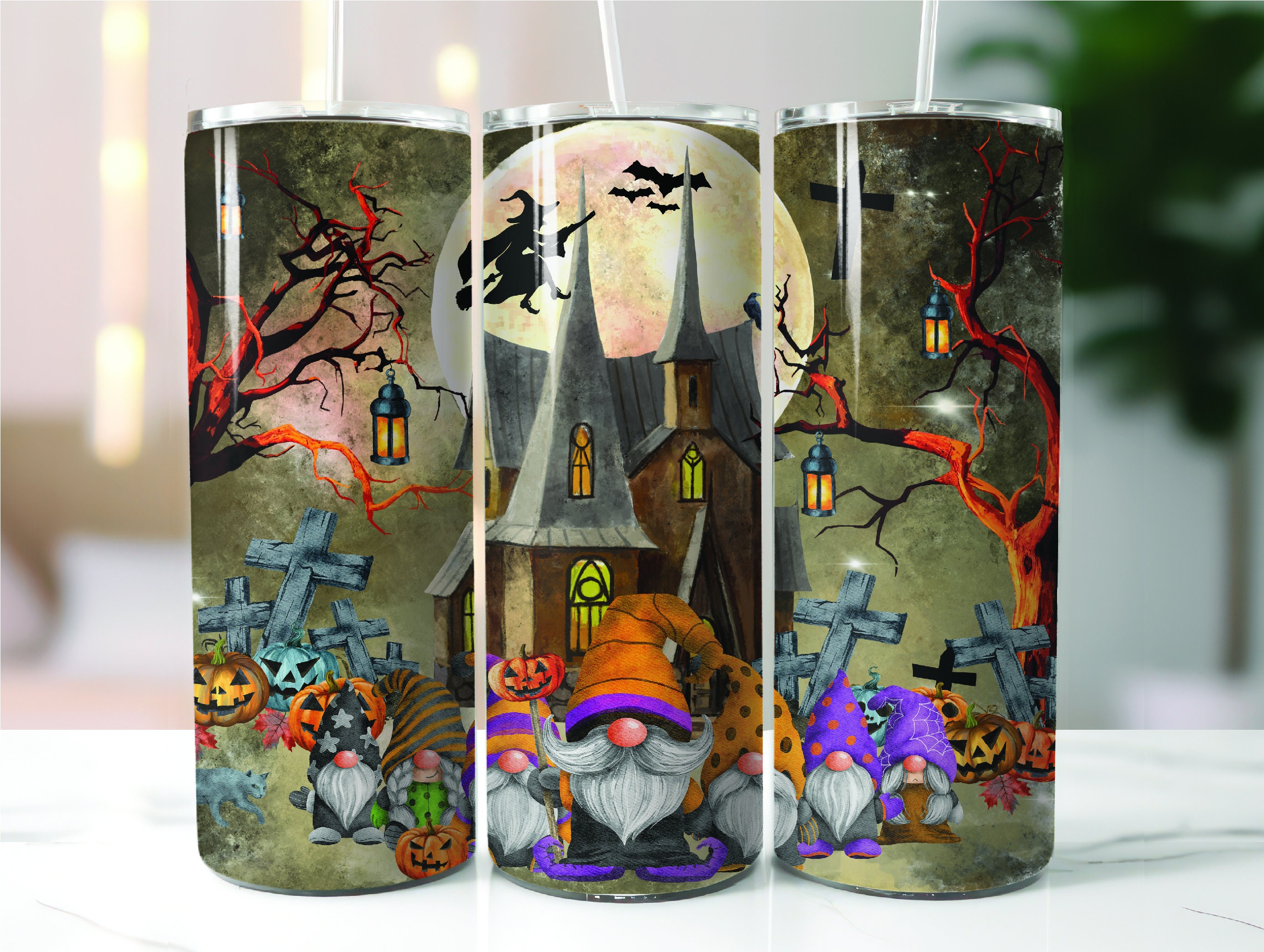 Halloween Gnome Stainless Steel Tumbler 20oz.