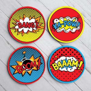 Comic Book Exclamations Sandstone Coasters