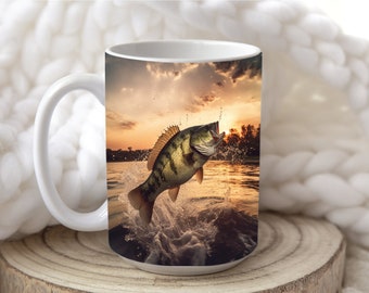 Bass Fish 15oz. Mug / Fishing Coffee Mug