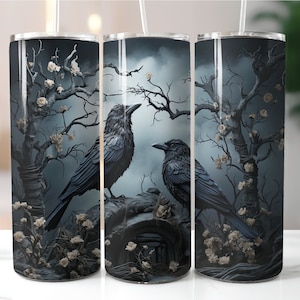 Gruselkrähen / Halloween Becher aus Edelstahl 20oz.