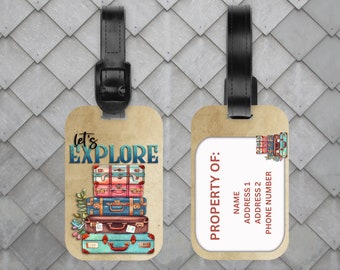 Personalized Luggage tag, Bag tag, Backpack ID Tag, Travel Bag Tag