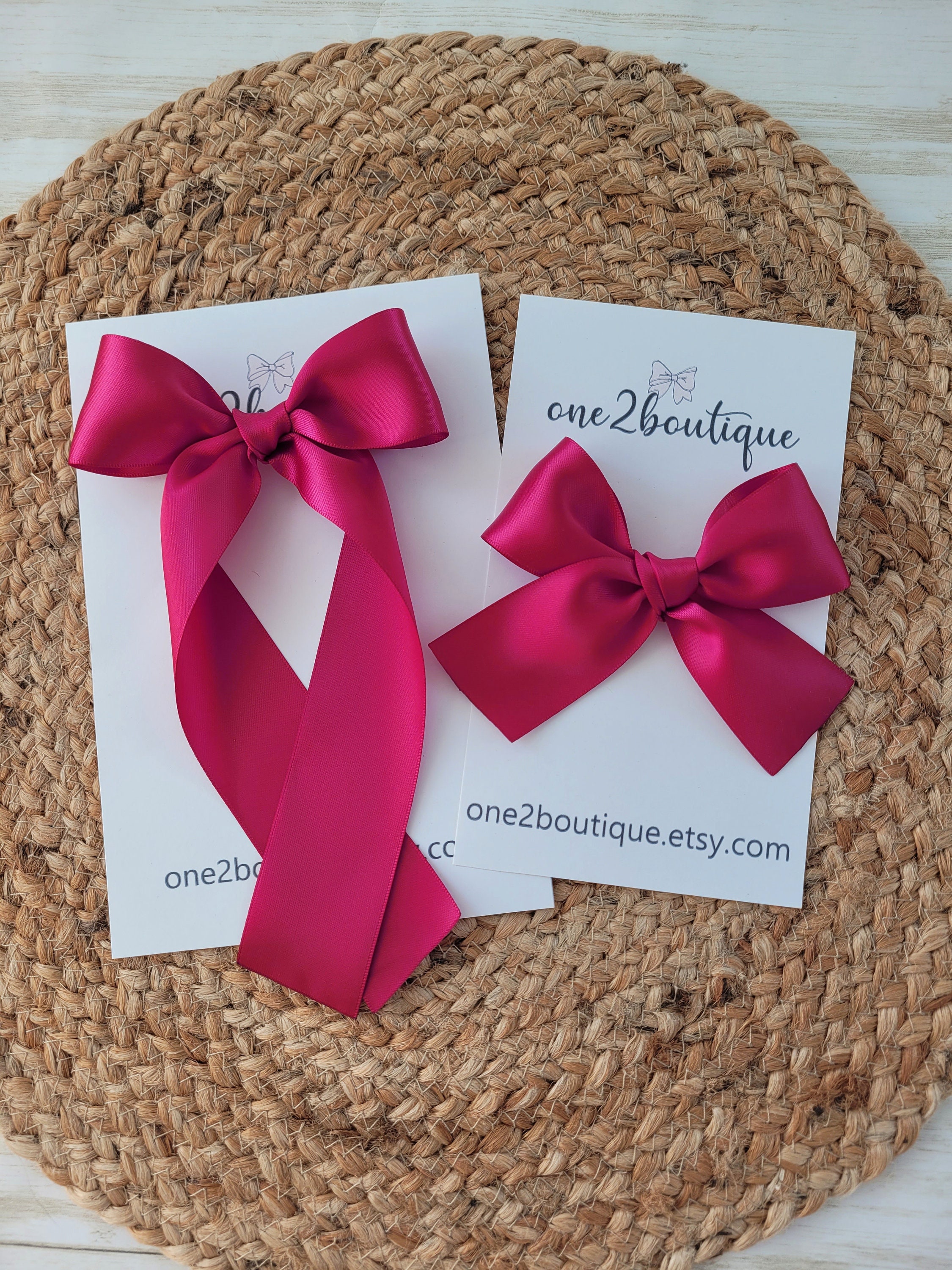 Raspberry Long Tail Hair Bow. Raspberry Bow. Long Tail Hair Bow. Pink ...