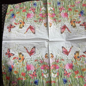 FREE SHIP Decorative Tissue Luncheon Napkin for Decoupage Wild Flowers Meadow image 2