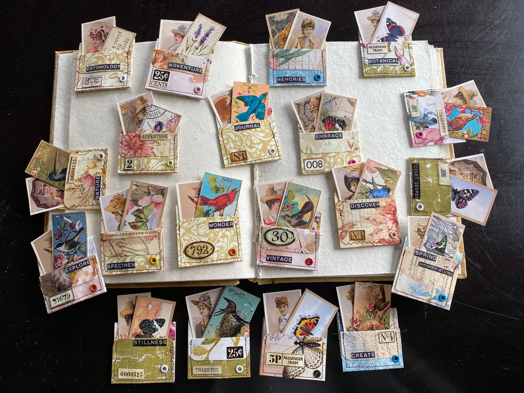 FREE SHIP Vintage set of 3 Hidden Paperclip Pockets 2 X 2 1/8 Etsy