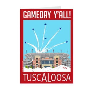 Cartes 5x7 pliées - Tuscaloosa Gameday