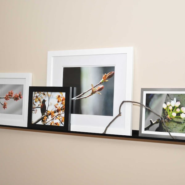 Black 3.5" deep ultraLEDGE(R) Picture Ledge / Wall Art Display / Floating Shelf / Spice Rack / Gallery - available in 7 sizes