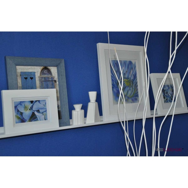 White 2" deep ultraLEDGE(R) Picture Ledge / Wall Art Display / Floating Shelf / Spice Rack / Gallery - available in 6 sizes