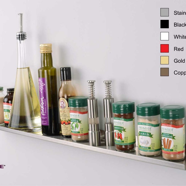 30" Over-the-Range Modern Metal ultraLEDGE(R) Floating Shelf / Display / Ledge / Spice Rack / Gallery, 3.5" deep - available in 6 colors