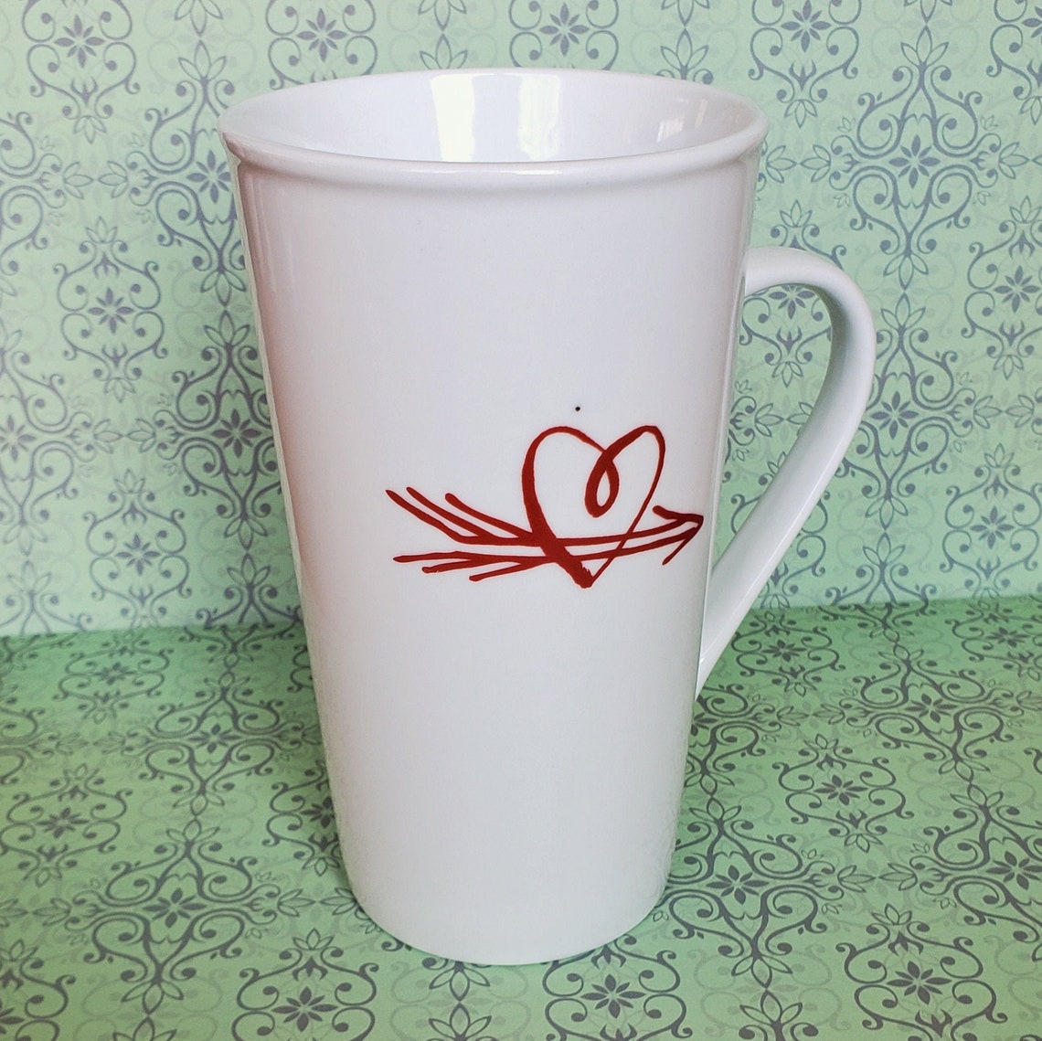 starbucks clear mug with heart handle