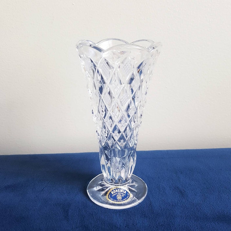 Bohemia Cut Crystal Czech Republic 24 Lead Crystal Small Bud Etsy