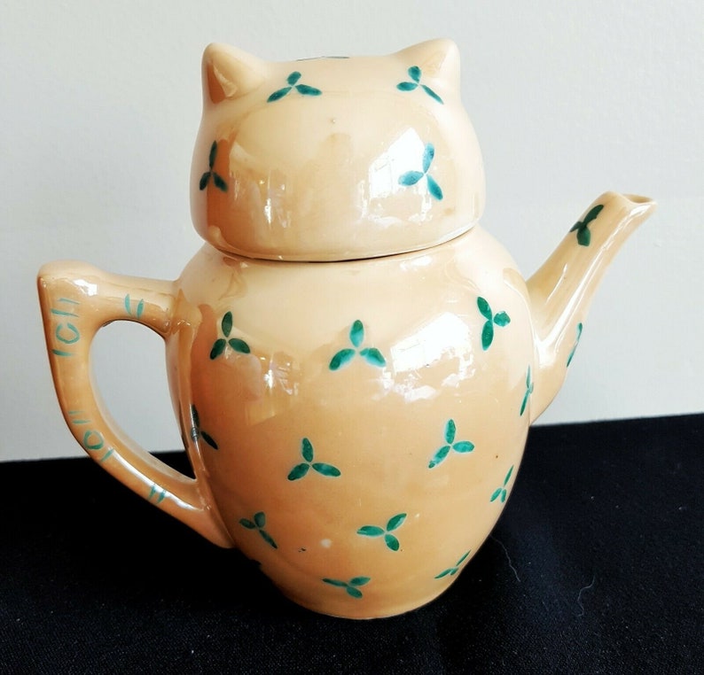 Vintage Small Owl Teapot Pier 1 Imports Lusterware Lustreware China Pottery