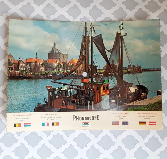 Vintage Enkhuizen Fishing Port Netherlands Benelux Phonoscope Etsy