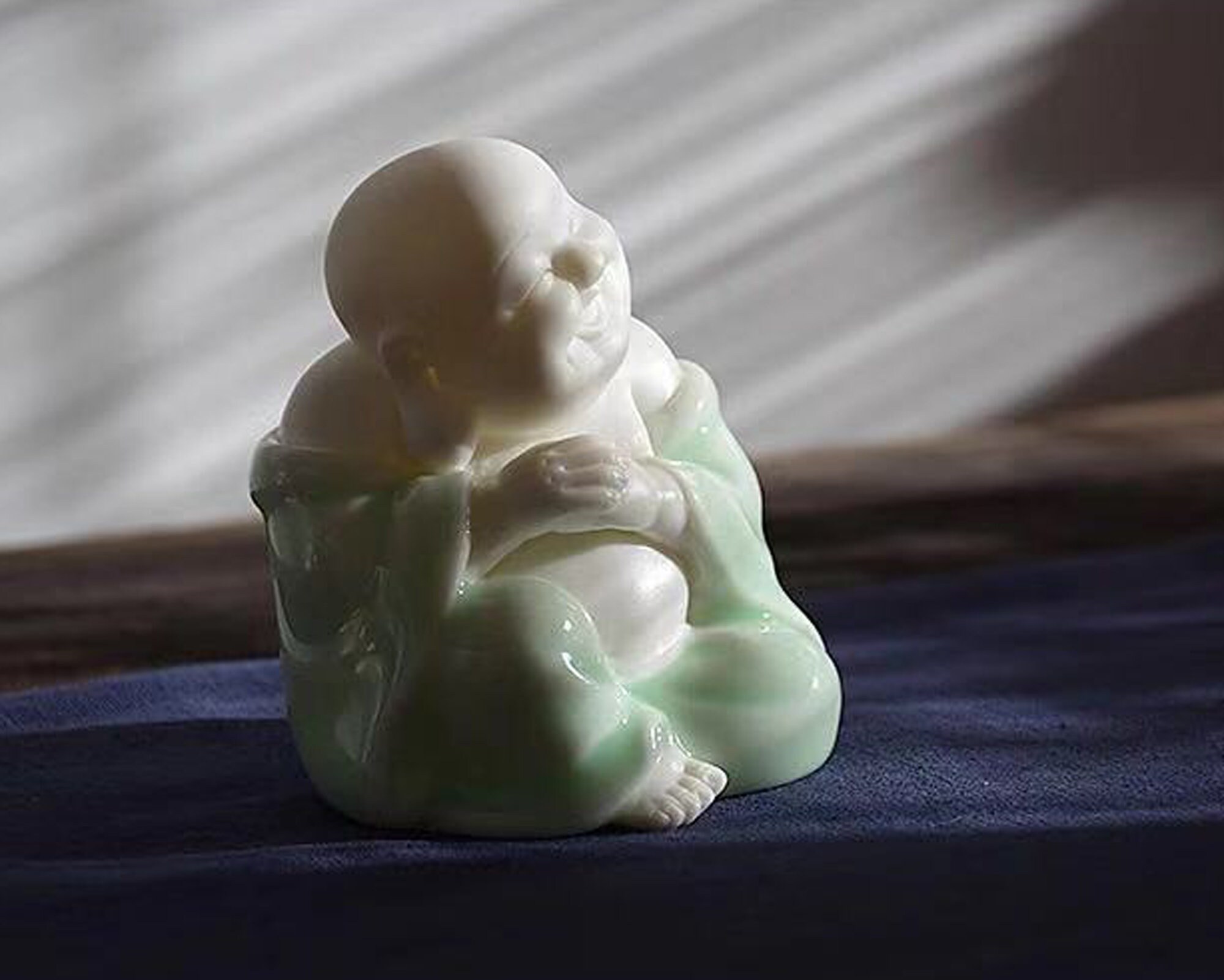Laughing Buddha Small Buddha Statue Ceramic Happy Buddha Etsy