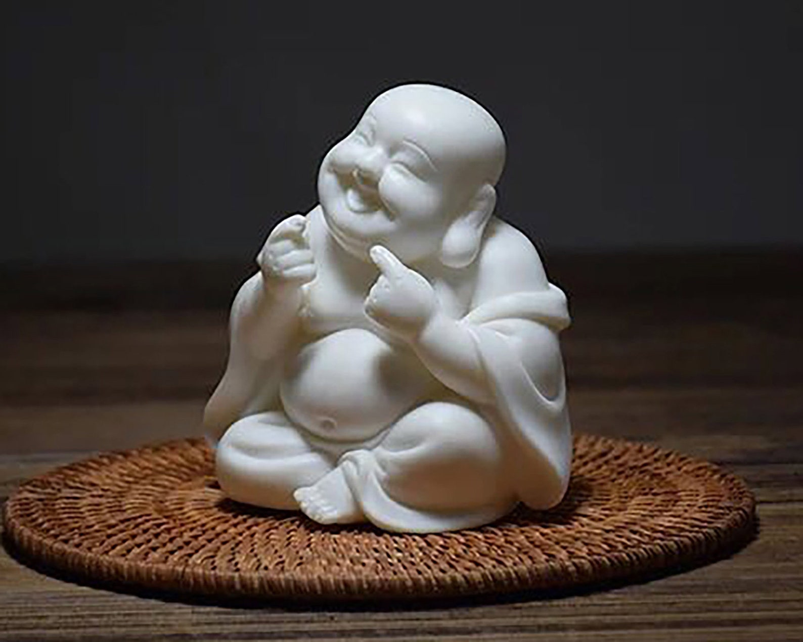 Buddha Statue Cute Laughing Buddha Happy Buddha Cute Etsy