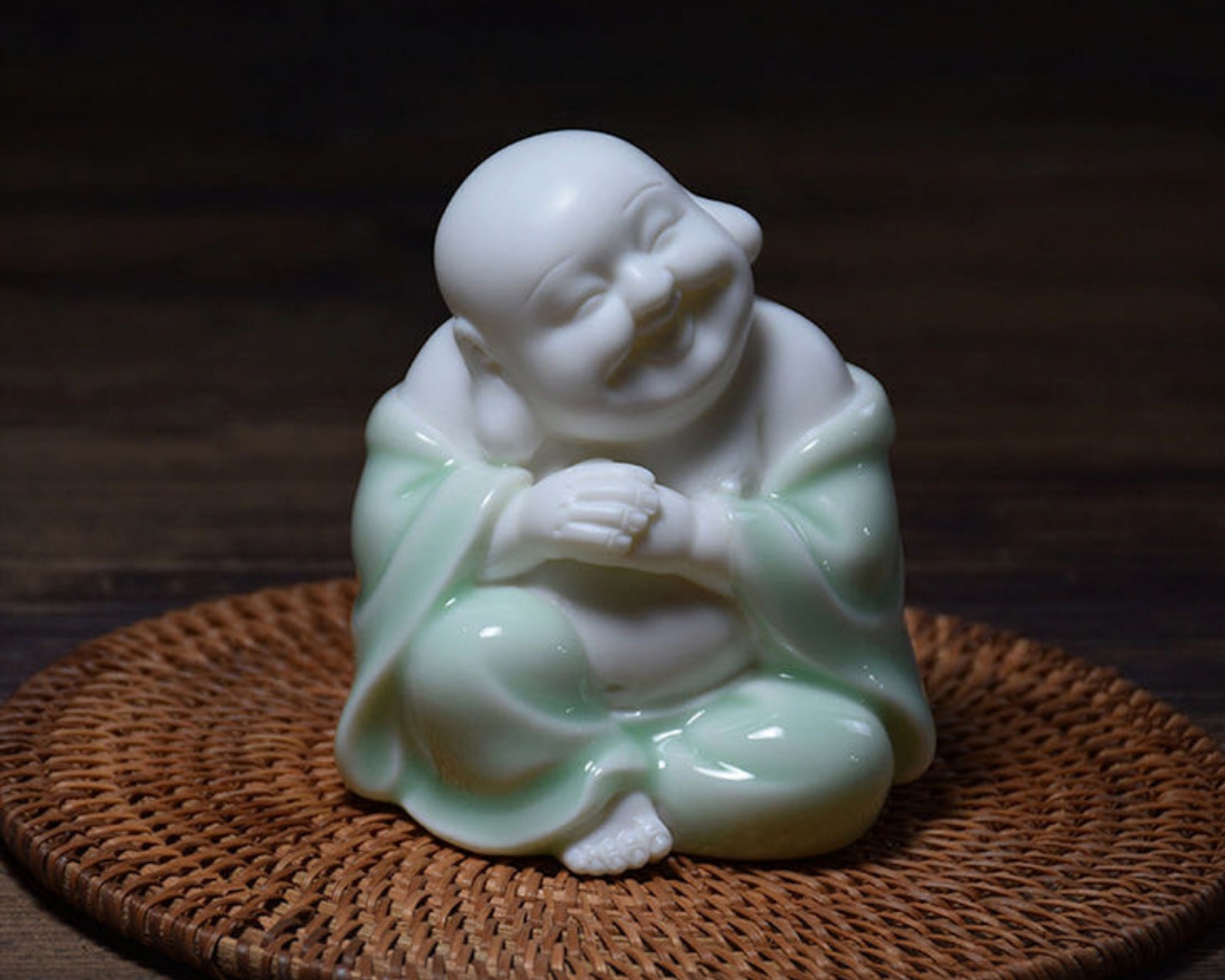 Buddha Statue Cute Laughing Buddha Happy Buddha Cute Etsy