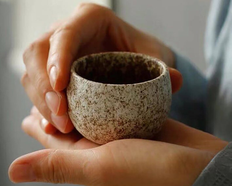 Pottery Tea Cups 5 Pcs Tea Cups Set Unique Gift For Tea Etsy