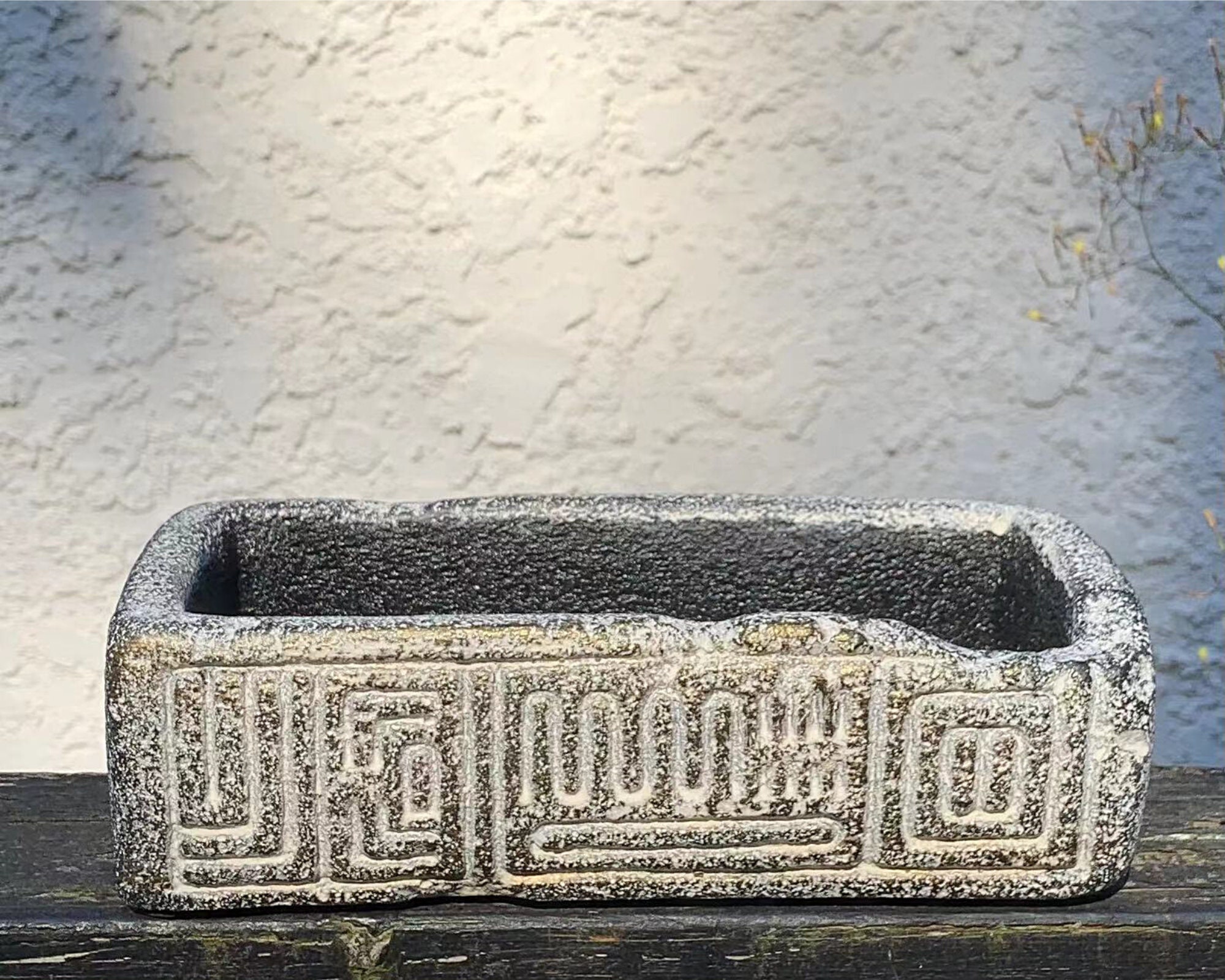 Concrete Bonsai Pot Rectangle Concrete Planter Unique Etsy