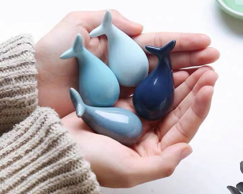 Spoon Rest Blue Whales | Pen-Rest | Fish Lover Gift 