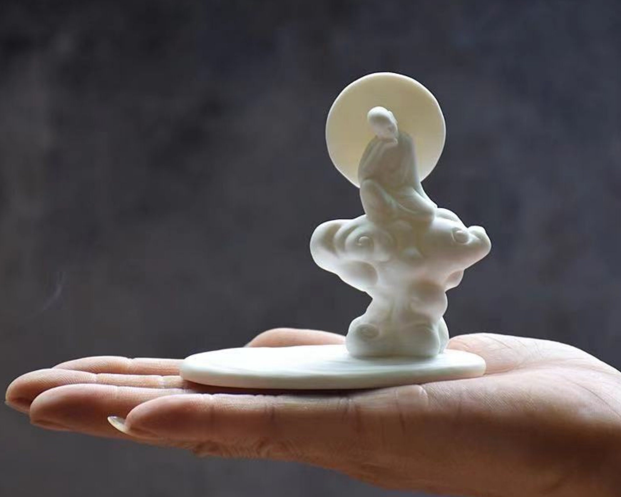 White Buddha Statue Stick Incense Burner Zen Home Decor Etsy