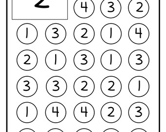 number dab it numbers 1 10 bingo school worksheets etsy
