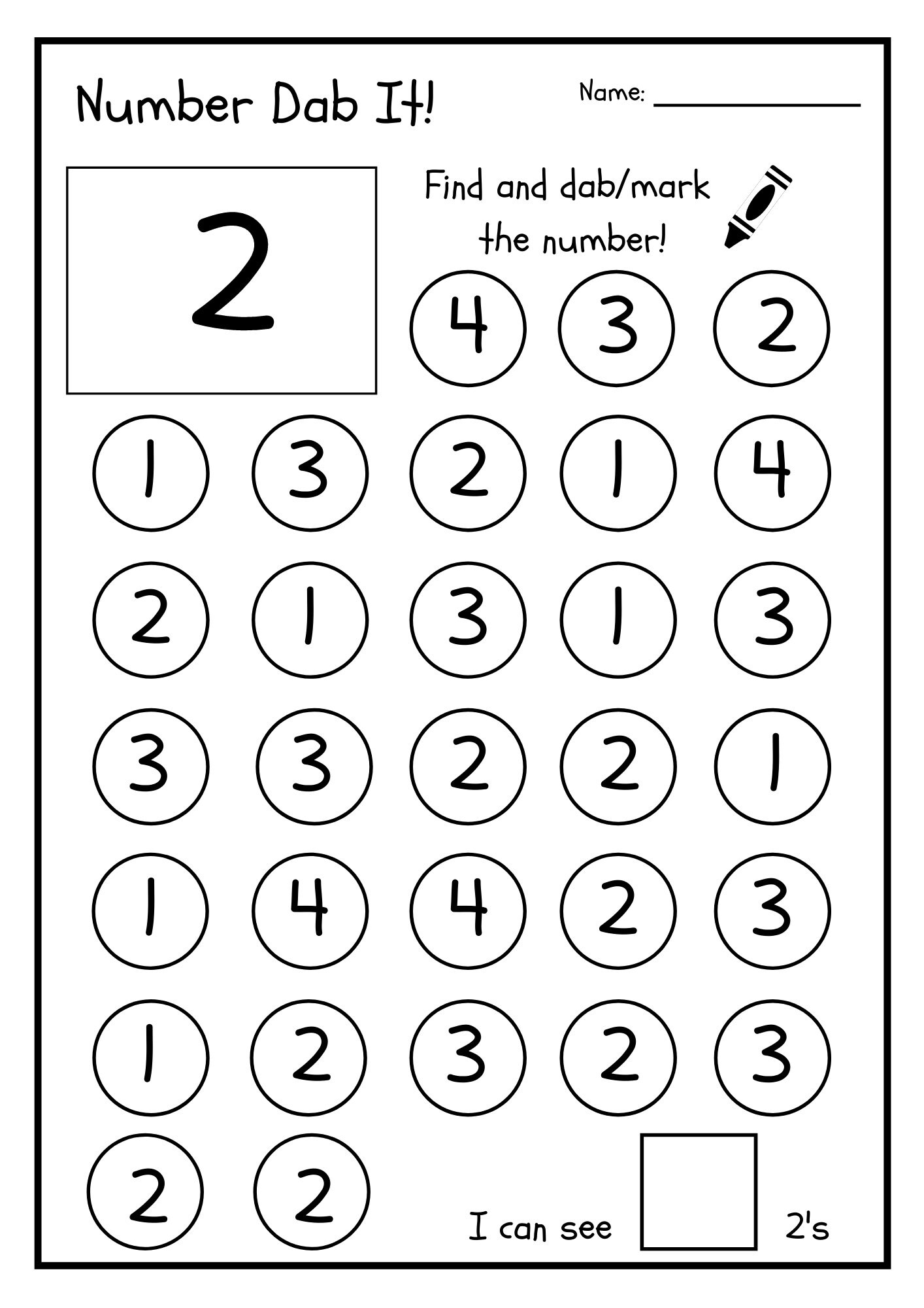 Number Dab It Numbers 1 10 Bingo School Worksheets Etsy Canada