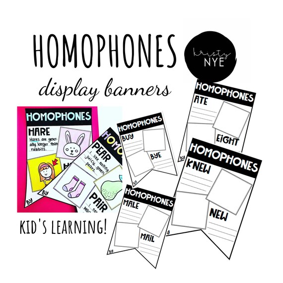 Homophones Display Banner Sounds Literacy English Etsy