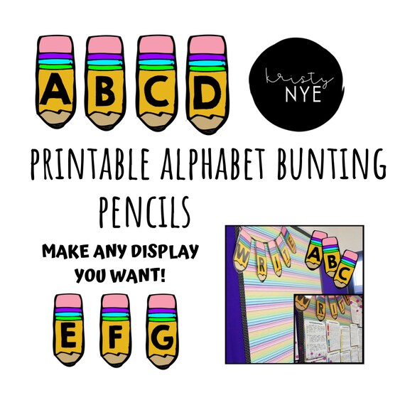 Printable Alphabet Bunting Banner Classroom Display Etsy
