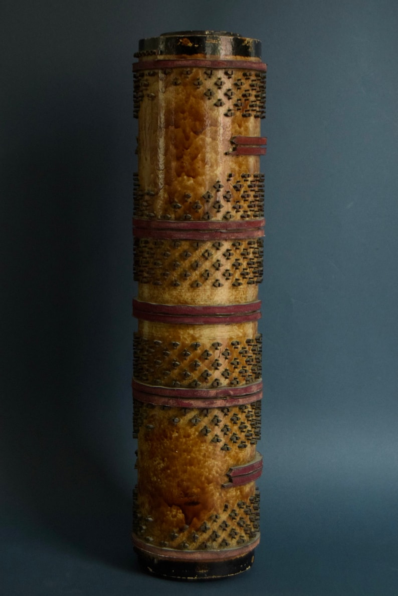 1936 Craftsmanship. Art Deco Manufacture Old Roll or Stamp of Painted Paper Printing Fleuri Motif
