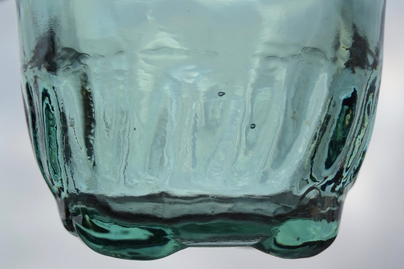 Moulded Glass A Pair of Pots Very Thick and Very Heavy Glass Pots Hides 1,800 kg 3.97 lbs 1960.