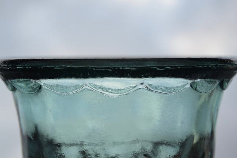 Moulded Glass A Pair of Pots Very Thick and Very Heavy Glass Pots Hides 1,800 kg 3.97 lbs 1960.