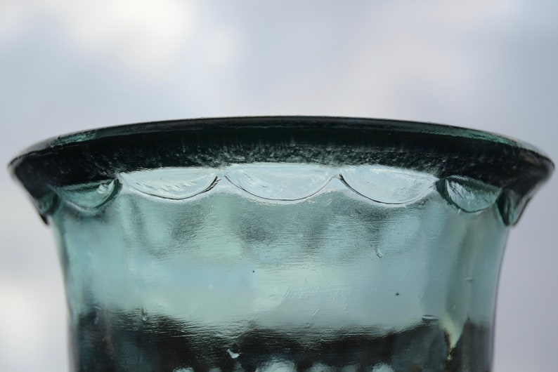 Moulded Glass A Pair of Pots Very Thick and Very Heavy Glass Pots Hides 1,800 kg 3.97 lbs 1960.
