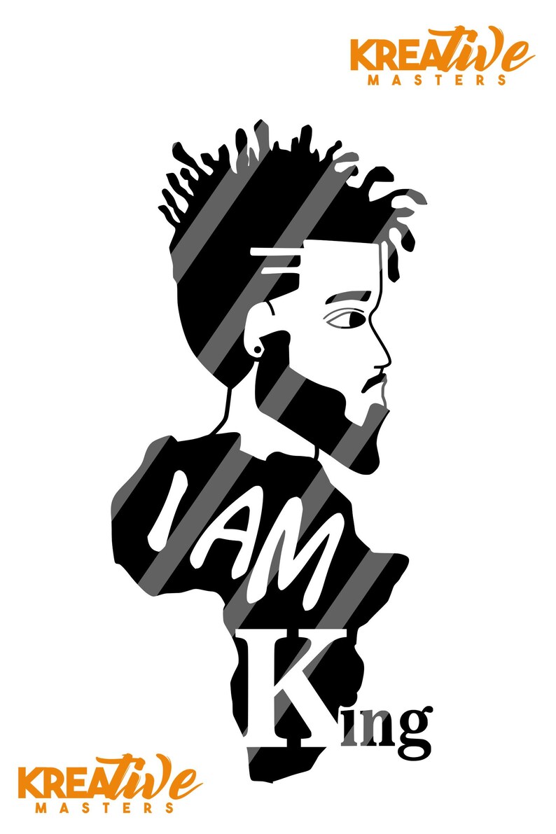 Download Afro Black Beard Man svgBlack Silhouette Afro cut style | Etsy