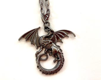Dragon Pendant Necklace: Gothic Fantasy Steampunk Jewelry