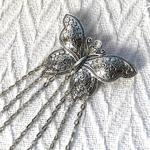 Butterfly Chatelaine: Silver Sewing Tool Organizer, Vintage Style Chatelaine