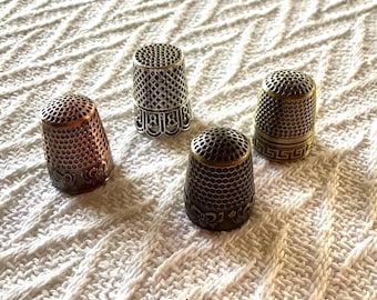 Vintage Style Thimble: Bronze, Silver, Red Copper - Size 5